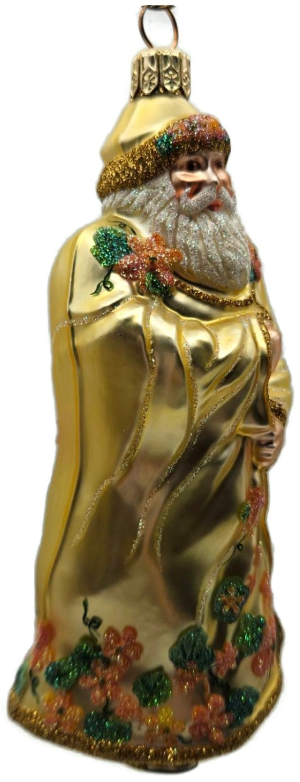 Patricia Breen Redoute Santa Nasturtiums Gold Spring Christmas Ornament 21253