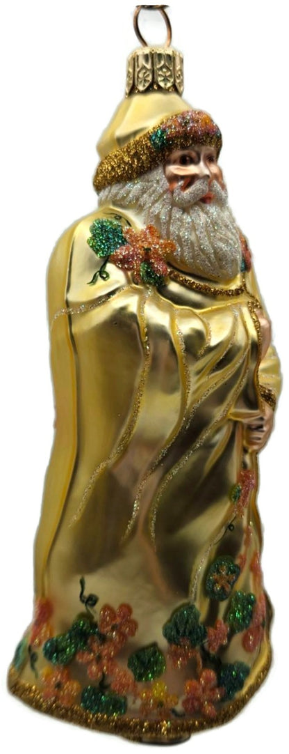 Patricia Breen Redoute Santa Nasturtiums Gold Spring Christmas Ornament 21253