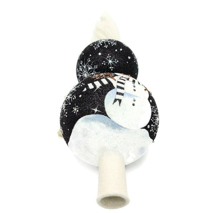 Patricia Breen Snowman Finial Black Snowflakes Stripe Christmas Tree Topper 95815