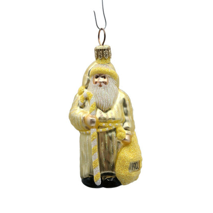 Patricia Breen Miniature Millennium Santa Claus Yellow Christmas Ornament 99480