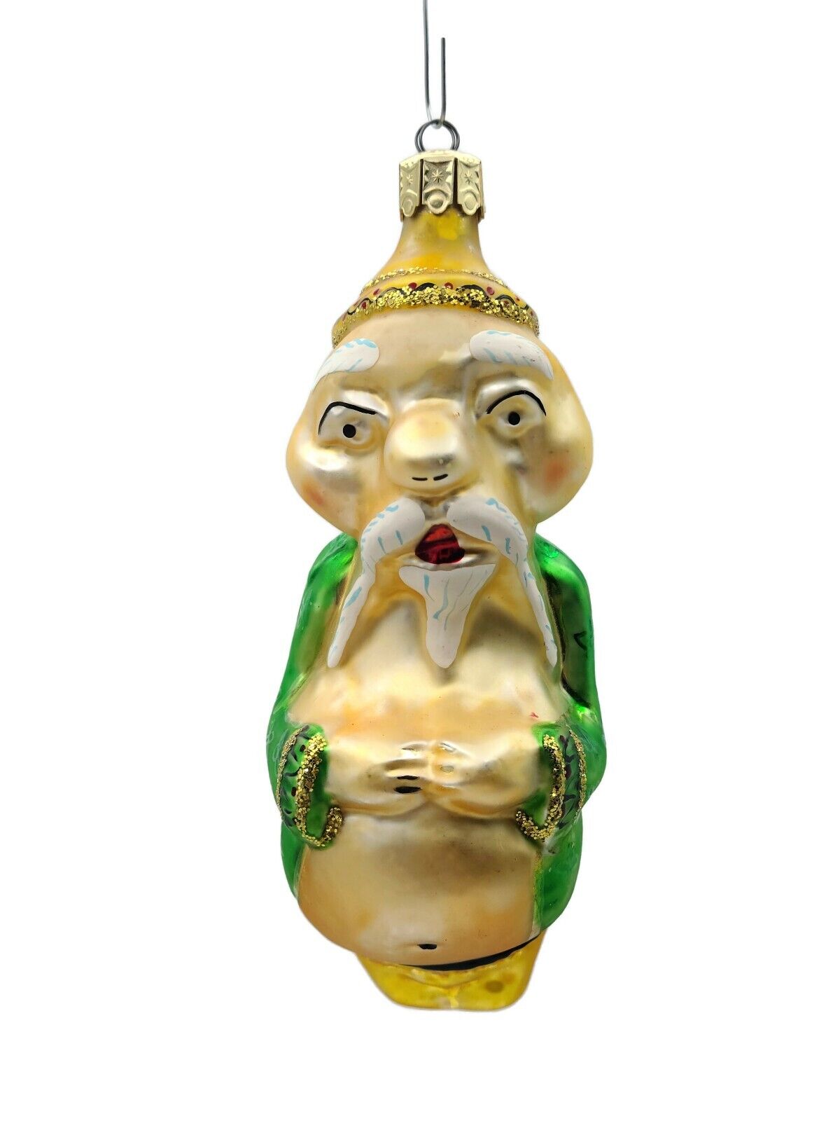 Christopher Radko Fu Manchu Blown Glass Christmas Holiday Tree Ornament 91-011-0