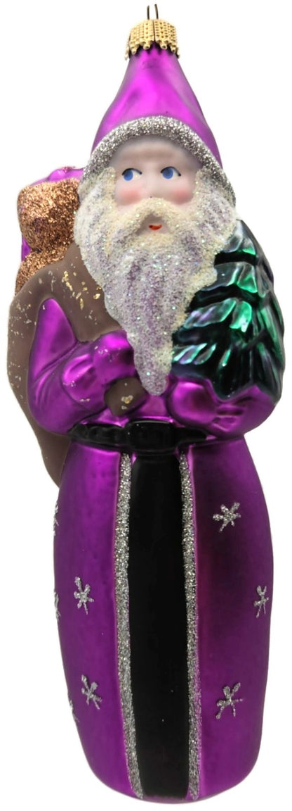 Larry Fraga Father Christmas Purple Snowflakes Tree Santa Claus Ornament0