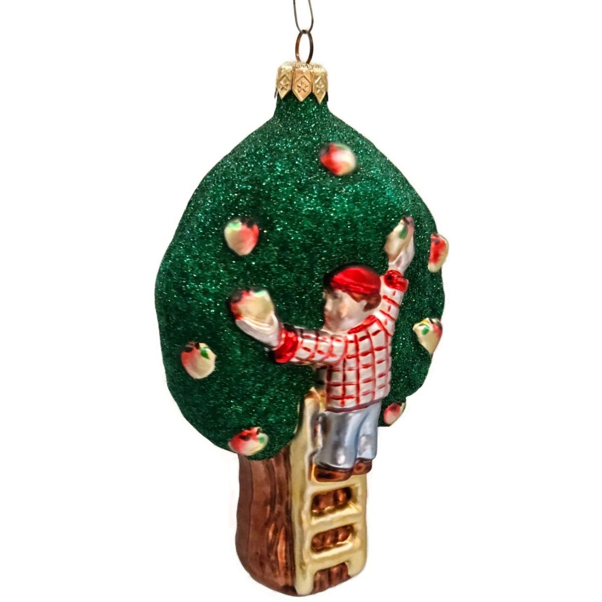 Patricia Breen Apple Tree Boy Red Shirt Matte Ladder Christmas Ornament 95472