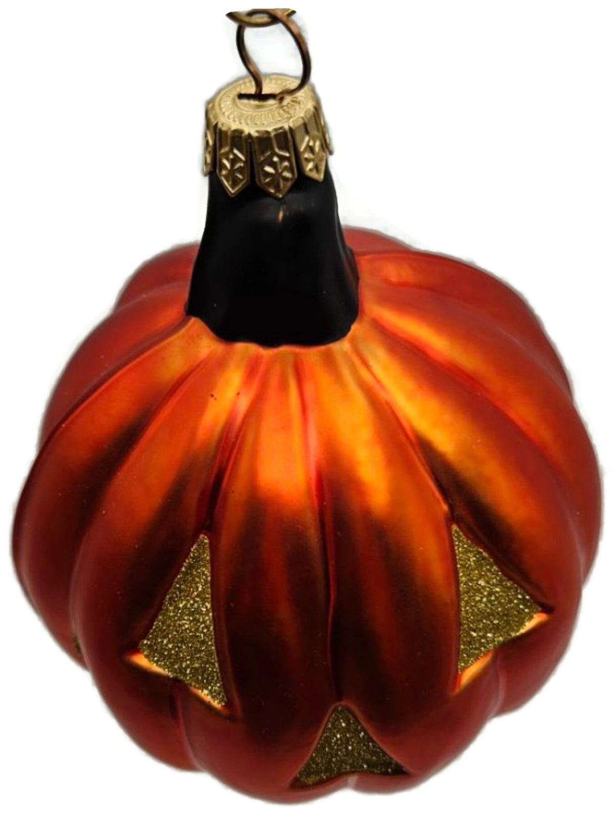 Patricia Breen Classic Pumpkin Orange Matte Gold Face Halloween Ornament 98121