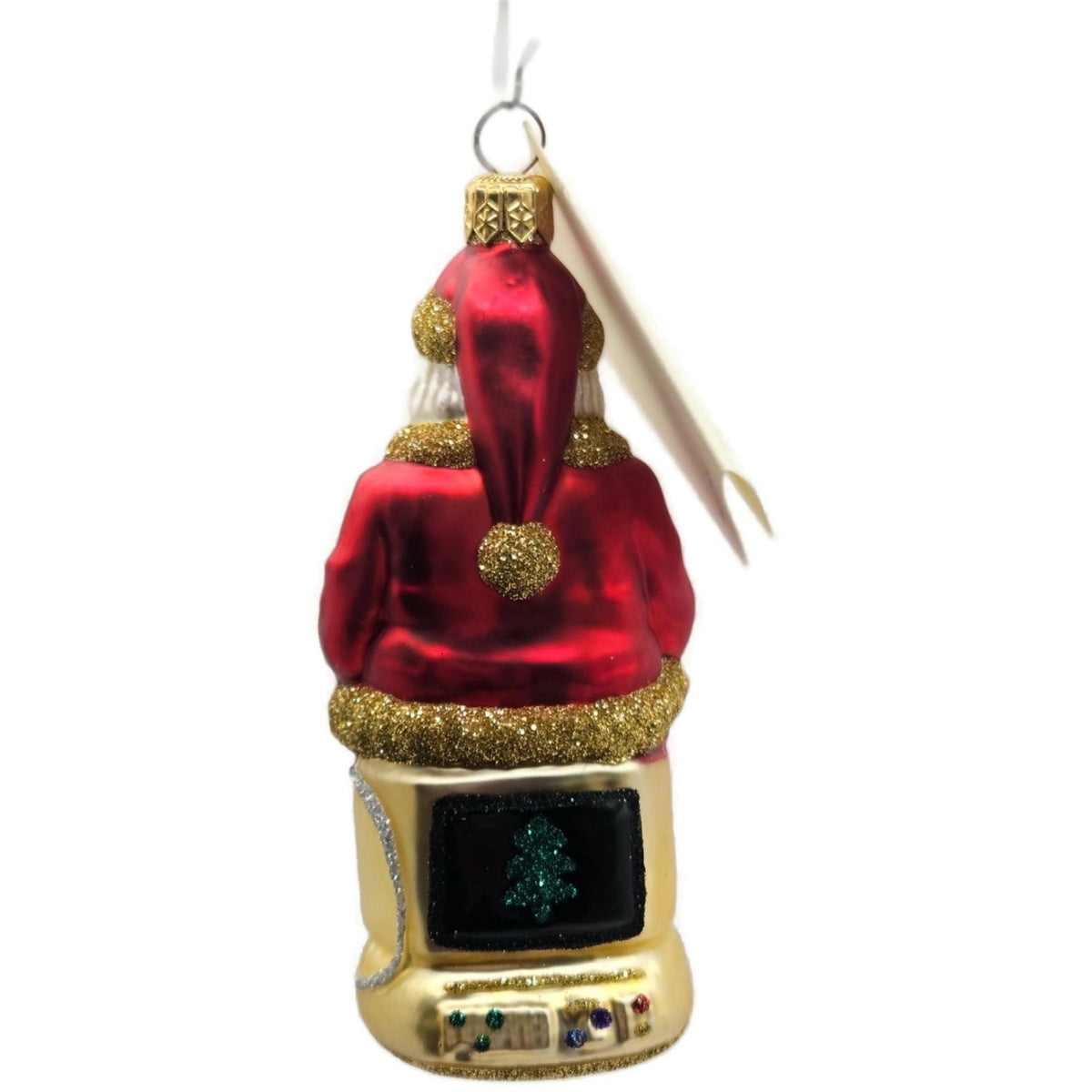 Patricia Breen Cyberspace Santa Red Gold Silver Mouse Christmas Ornament 97116