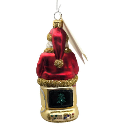 Patricia Breen Cyberspace Santa Red Gold Silver Mouse Christmas Ornament 97116