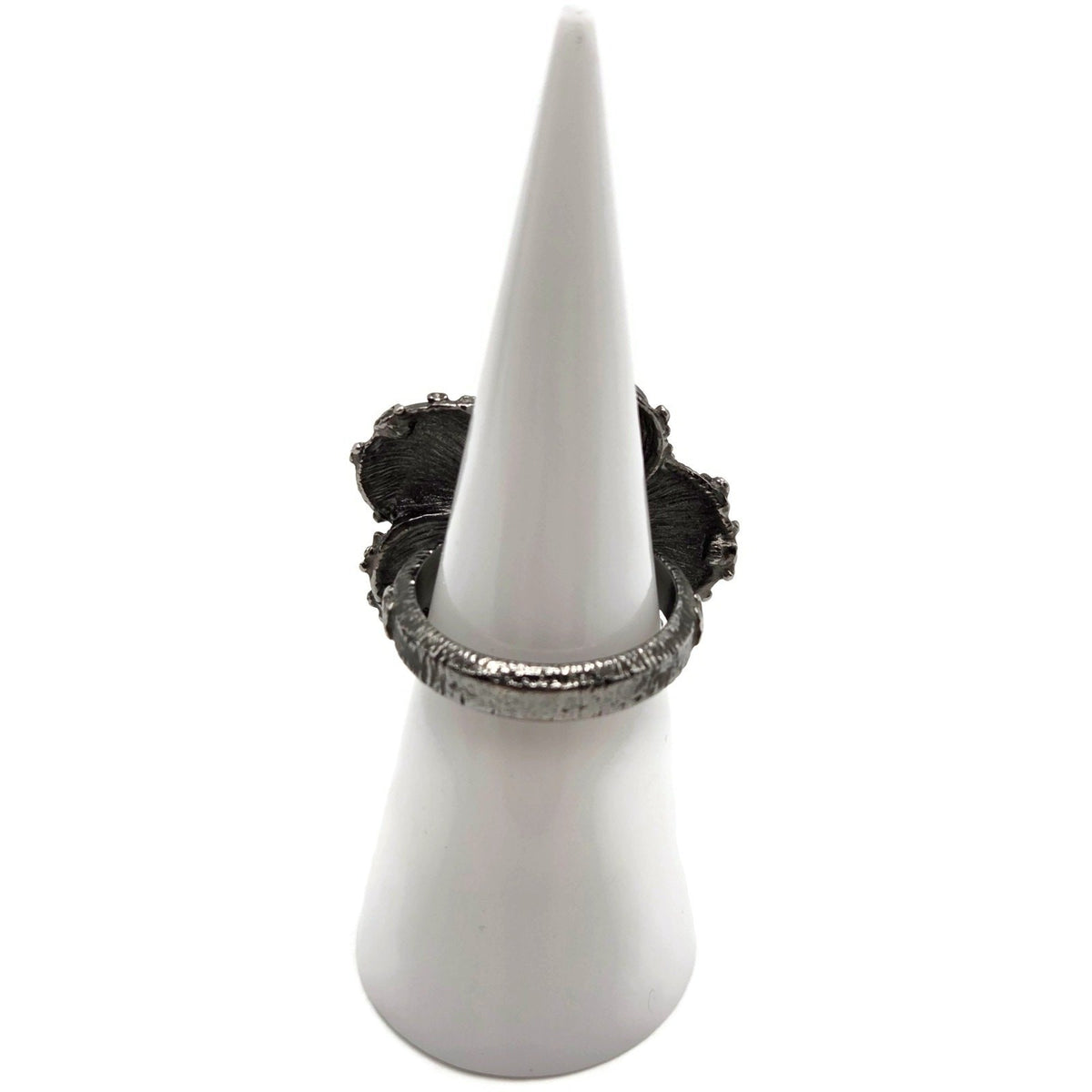 CHANEL 13PCamellia CC Flower Ring Black Enamel Crystal Ruthenium EU 54 US 7 Box4