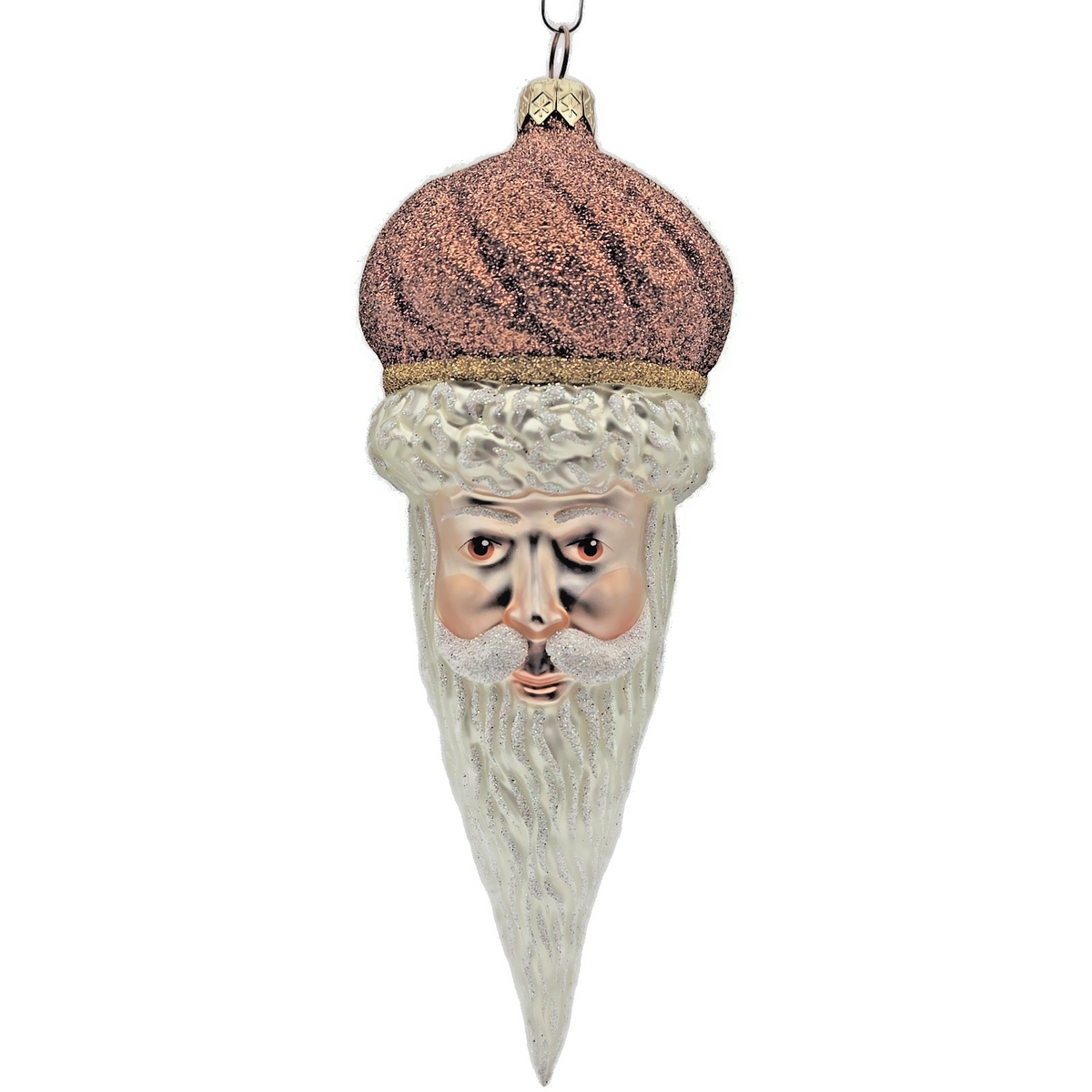 Patricia Breen Minsk Santa Claus Copper Glitter Christmas Holiday Ornament 96357