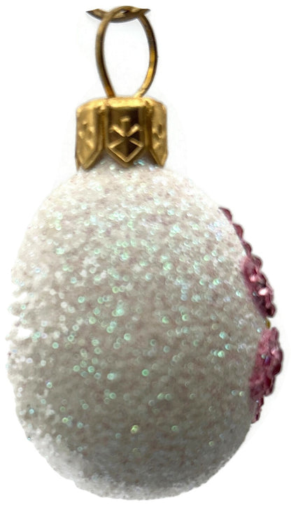 Patricia Breen 2009 Miniature Egg Jeweled Daisy Pink Easter Ornament 29224