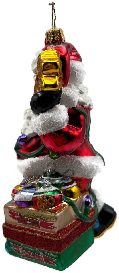 Christopher Radko 2014 Shiny Brite Santa Glass Christmas Ornament 10175776