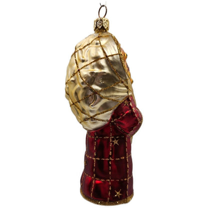 Patricia Breen Roosevelt Santa Red Glittered Stars Bear Christmas Ornament 21268