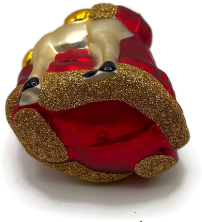 Patricia Breen Santa and Sarenka Fawn Deer Red Gold Christmas Tree Ornament 983810