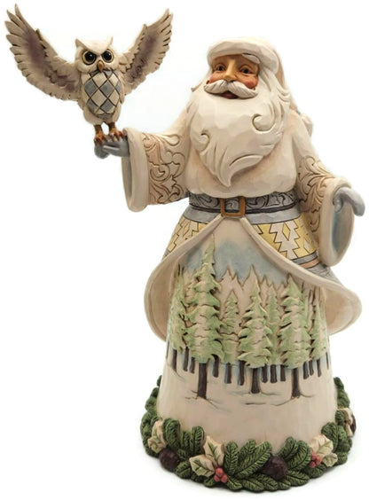 Jim Shore Santa's Woodland Messenger Owl White Resin Enesco Christmas Figurine0