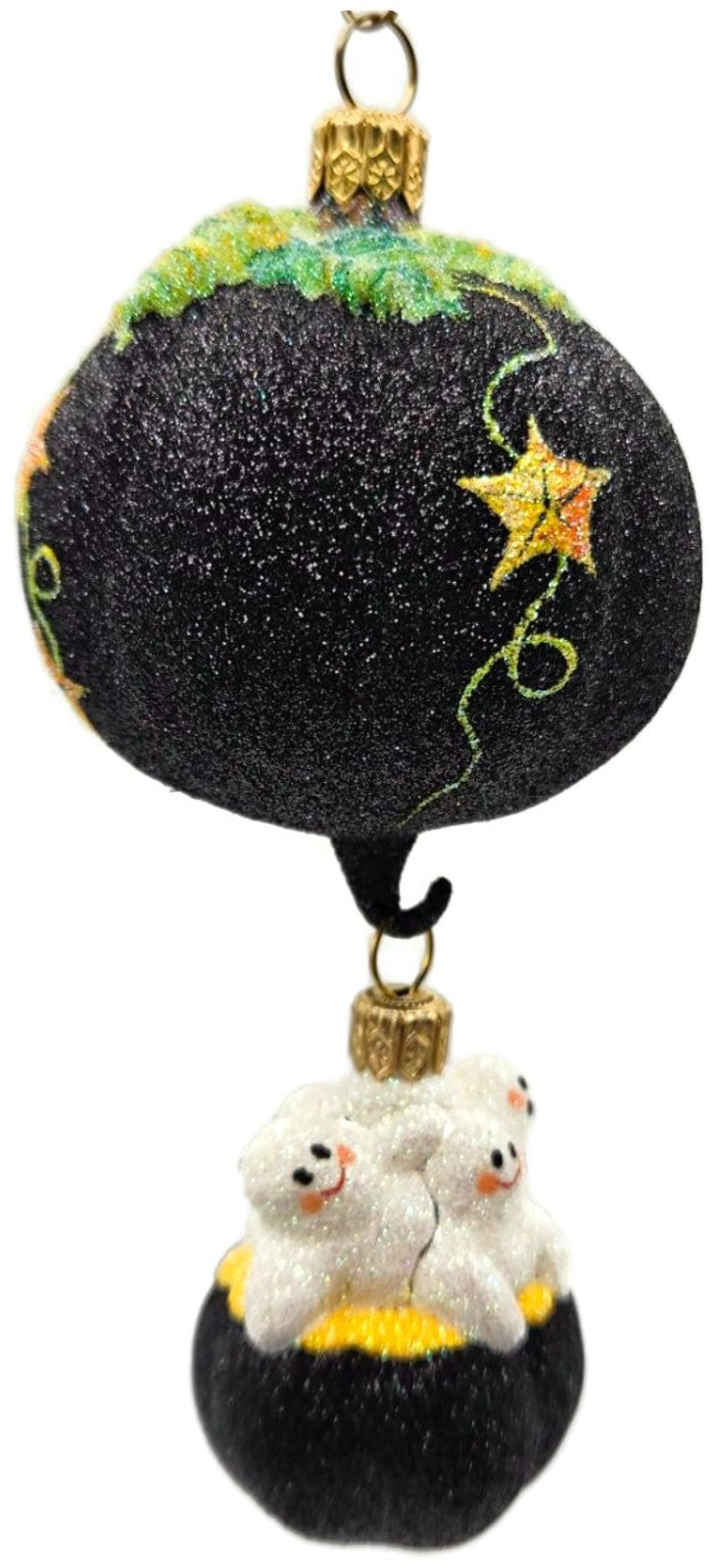 Patricia Breen Soaring Spirits Black Pumpkin Ghosts 2-Pc Halloween Ornament 25633