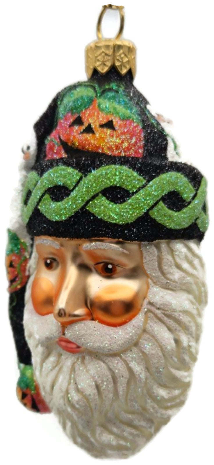 Patricia Breen Sparkle Plenty Halloween Santa Pumpkin Ghost Glass Ornament 23527