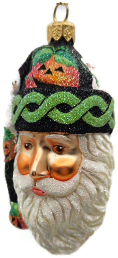 Patricia Breen Sparkle Plenty Halloween Santa Pumpkin Ghost Glass Ornament 23527