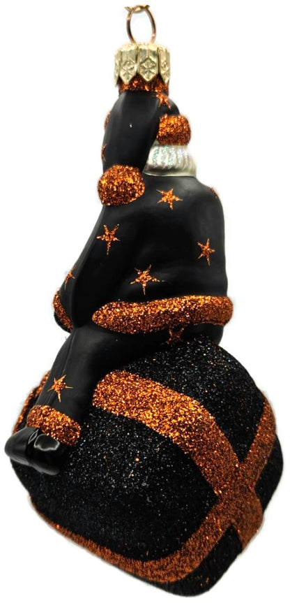 Patricia Breen For You Henry Black Orange BOO Santa Halloween Ornament Item 20133