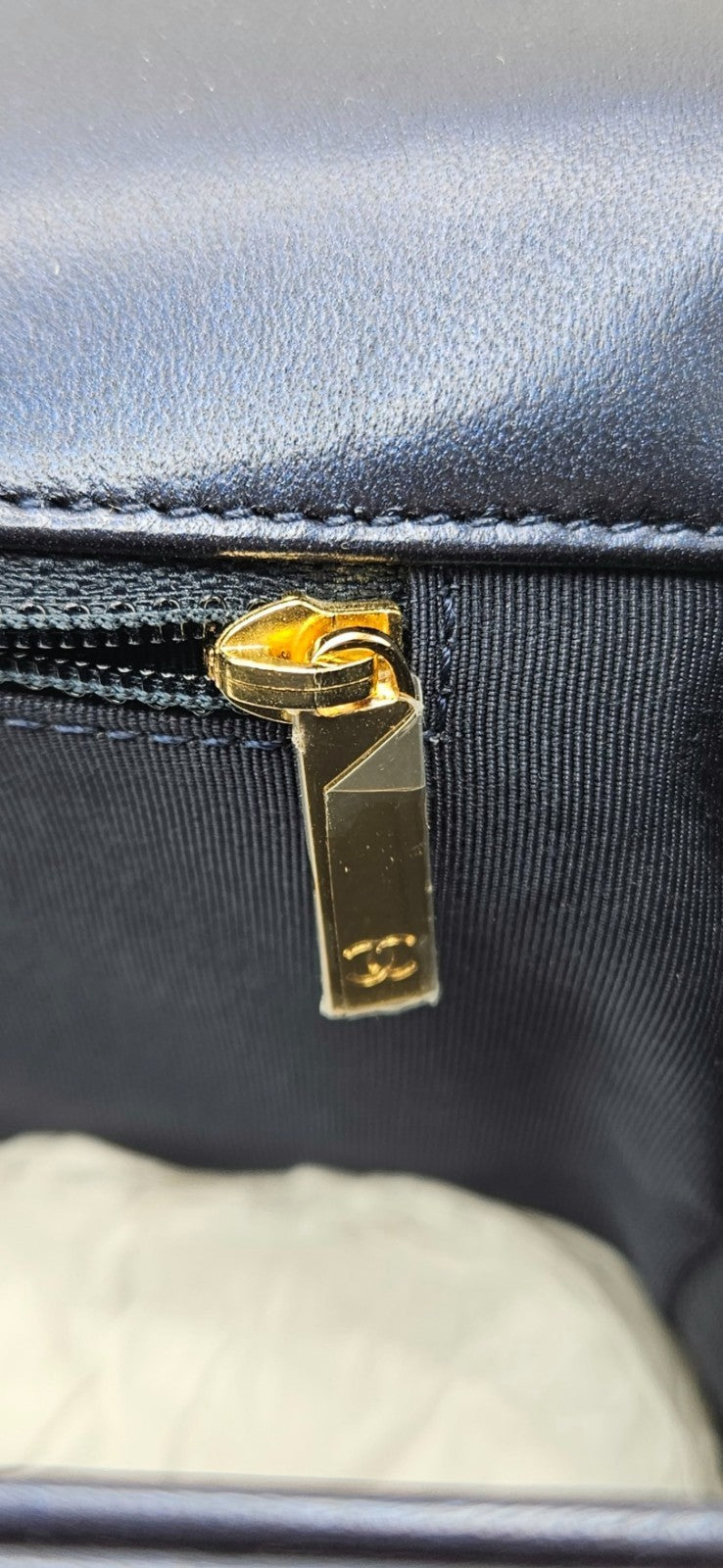 CHANEL Large Boy Flap Bag Navy Blue Calfskin Leather Gold Hardware Shoulder Bag14