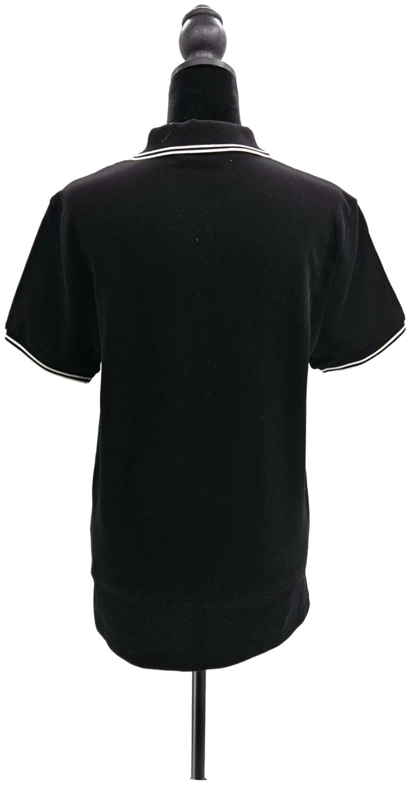 Moncler Men's Black Polo Shirt Size S Logo Tricolor Trim NWT F10918A70600 8455615