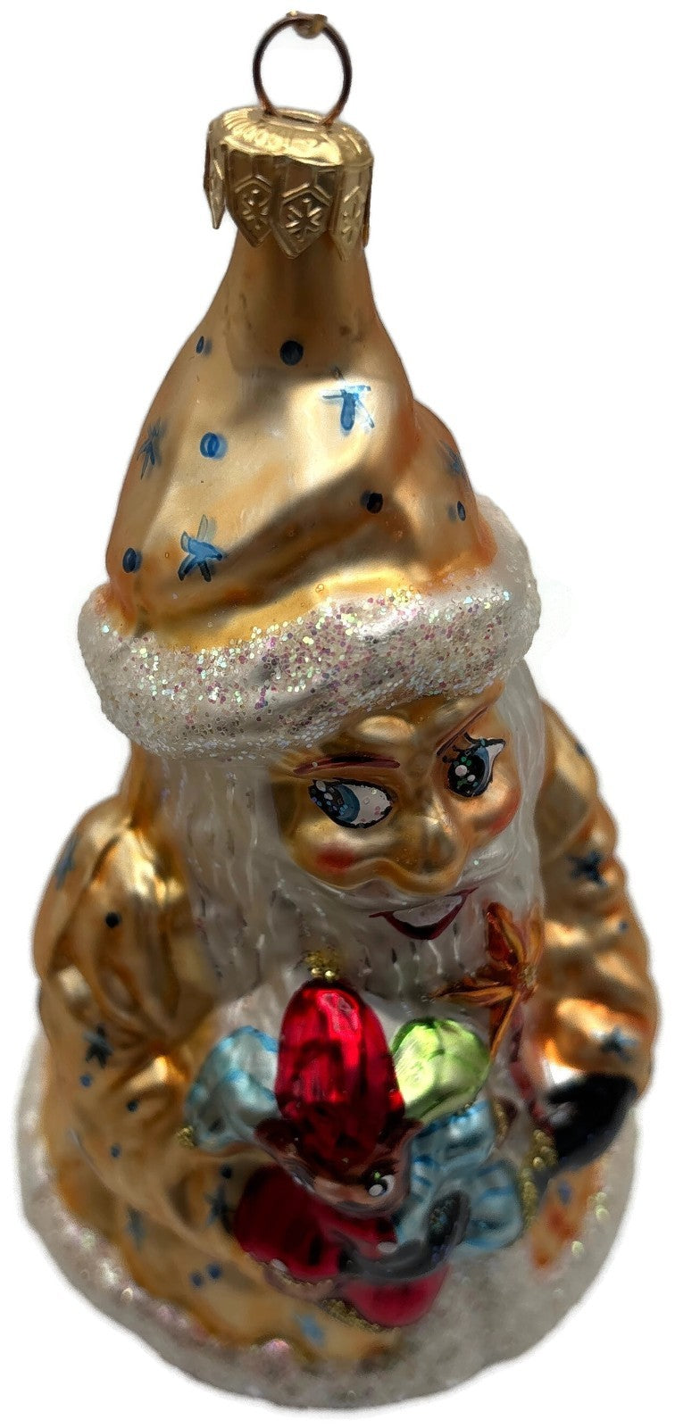 Christopher Radko 1995 Spellbound Gold Wizard Santa Glass Ornament 95 128 08