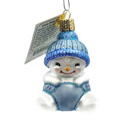 Old World Christmas Snow Baby Boy Blue First Holiday Tree Ornament OWC 241901
