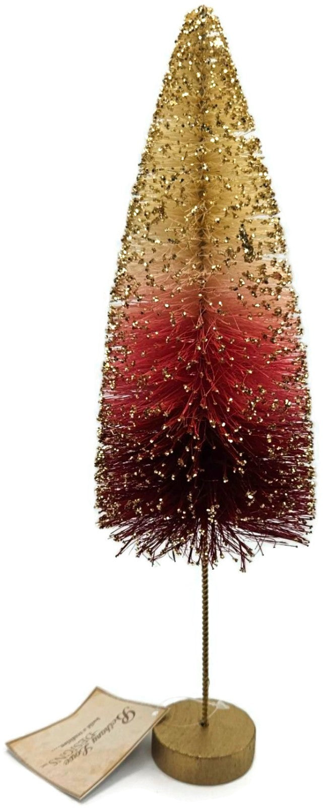 Bethany Lowe Glitter Bottle Brush Strawberries and Cream Christmas Tree Set of 33