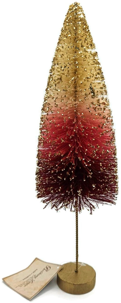 Bethany Lowe Glitter Bottle Brush Strawberries and Cream Christmas Tree Set of 33