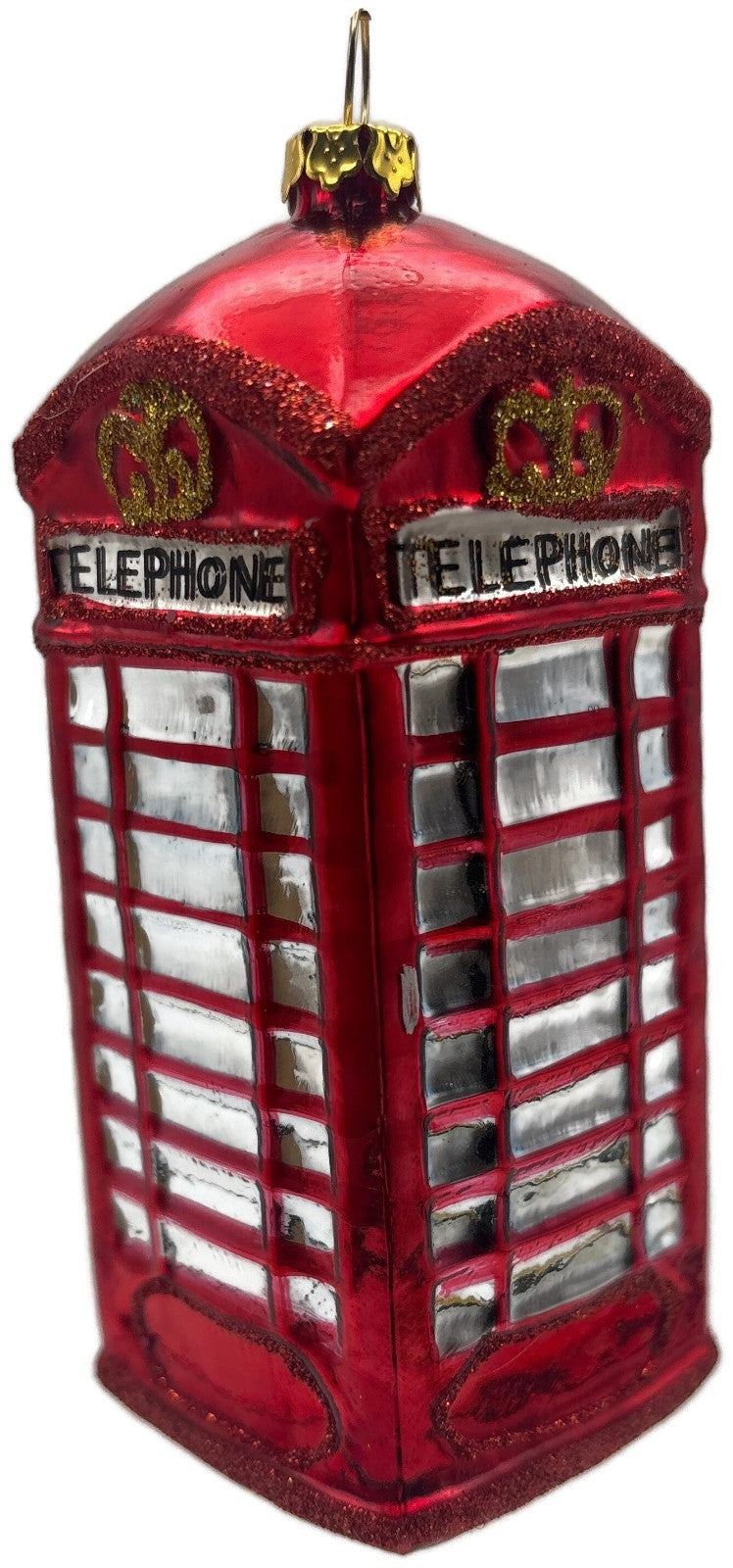 Christopher Radko London Calling Red Telephone Booth Glass Christmas Ornament6