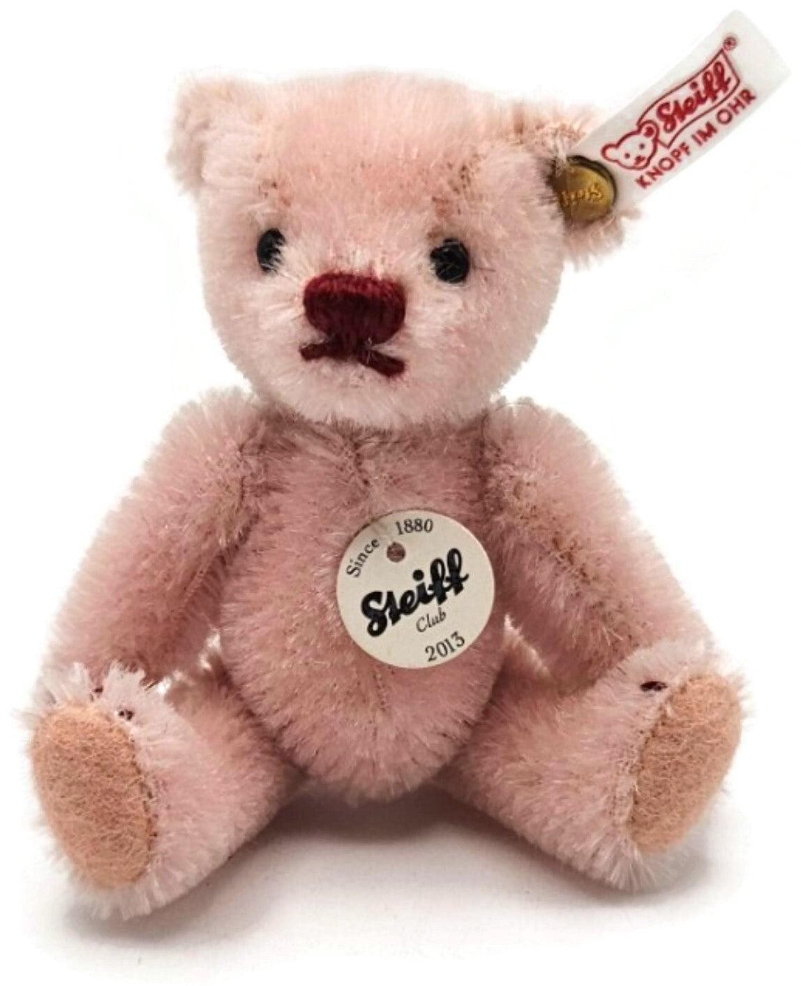 Steiff Club 2013 Annual Loyalty Gift Teddy Bear Rose Pink Mohair 10 CM With COA0