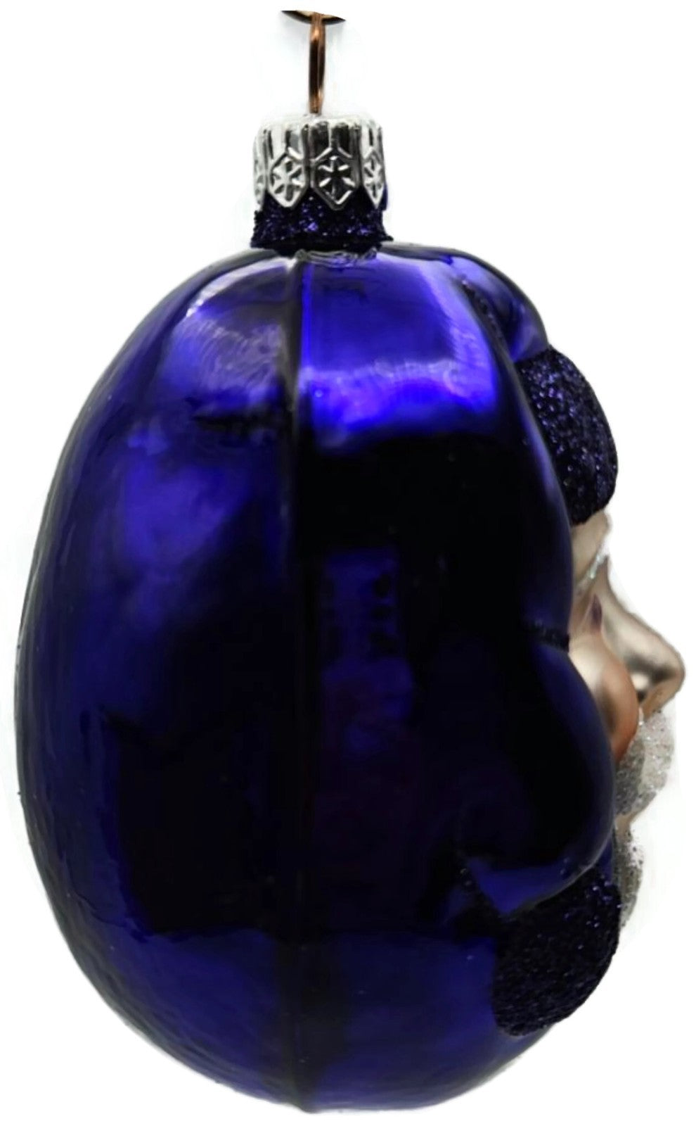 Patricia Breen Jelly Bean Santa Head Purple Shiny Christmas Tree Ornament 99163