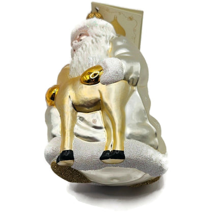Patricia Breen Santa and Sarenka Glittered Snowflakes Christmas Ornament 98381