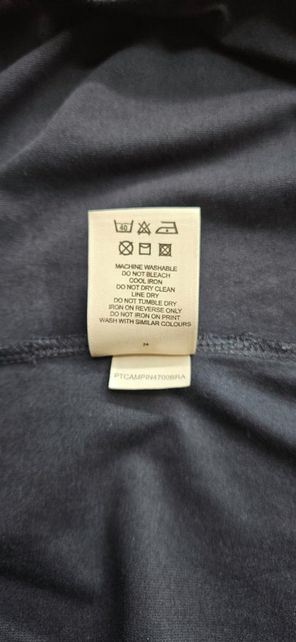 Burberry London Black Check Trim Short Sleeve Stretch Cotton Top Women's Large9