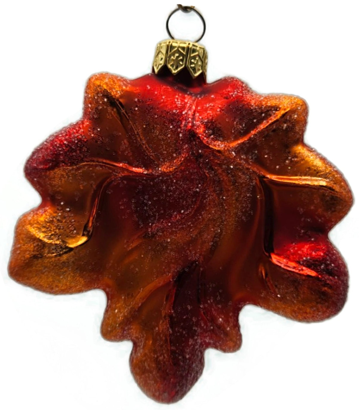 Christopher Radko Mini Maple Frost Red Orange Leaf Ornament 98-148-00