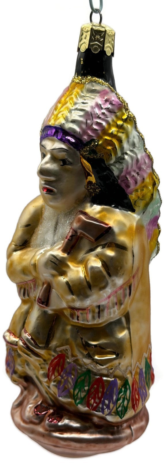 Christopher Radko Sitting Bull Indian Chief Glass Christmas Ornament 91 107 01