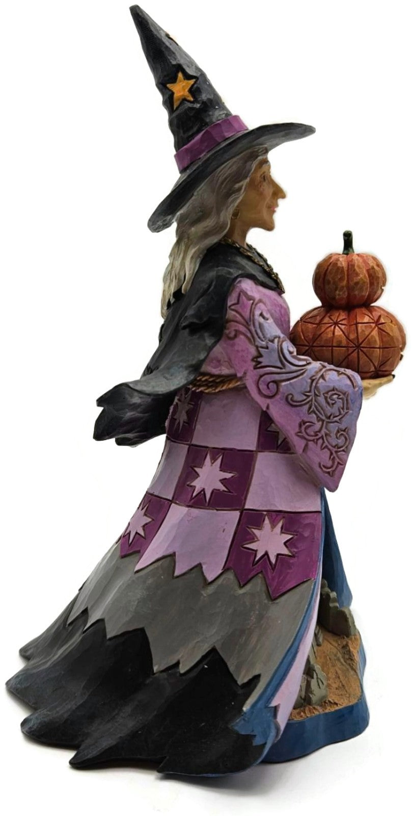 Jim Shore Spellbinding Smiles Halloween Witch Holding Pumpkin LED Lit Figurine7