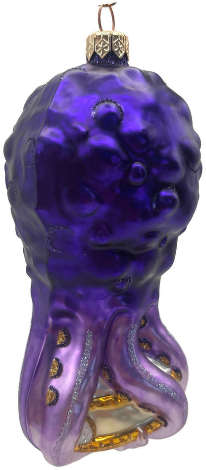 Patricia Breen Help Santa! Purple Octopus Aquatic Summer Christmas Ornament 99135