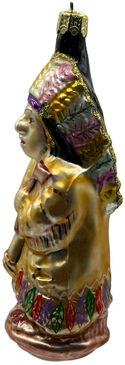 Christopher Radko Sitting Bull Indian Chief Glass Christmas Ornament 91 107 011