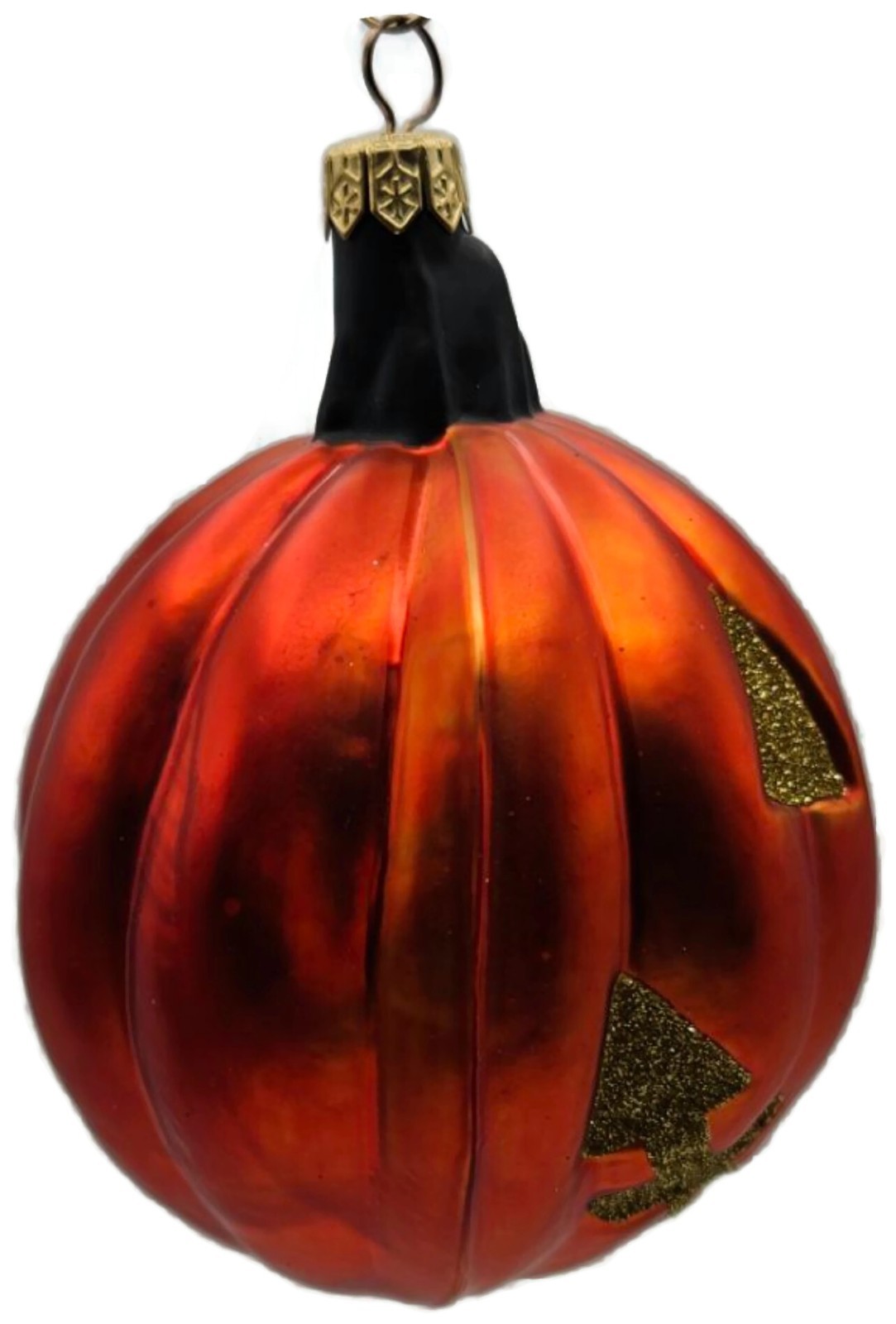 Patricia Breen Classic Pumpkin Orange Matte Gold Face Halloween Ornament 98122