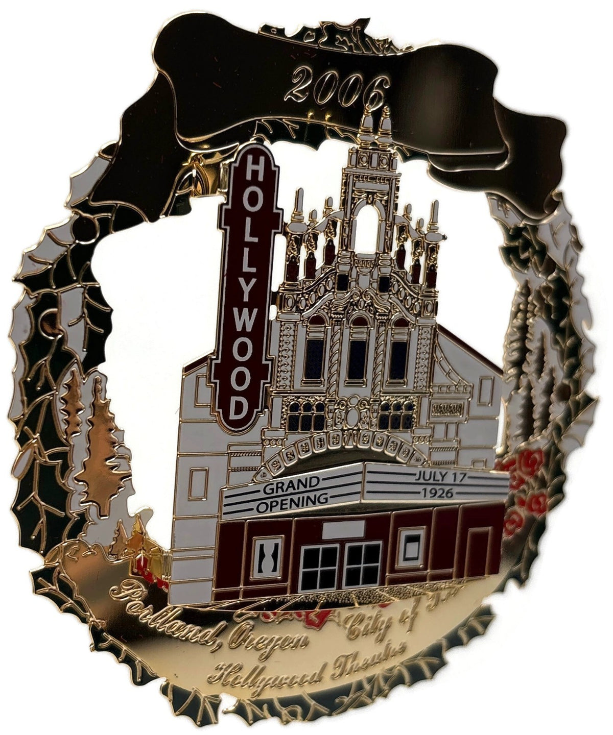 Portland Ornament The Historic Hollywood Theatre Gold Plated Christmas 20062