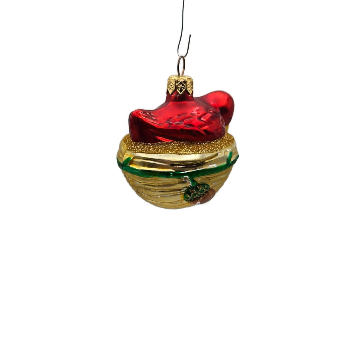 Patricia Breen Nesting Instinct Red Bird Acorns Christmas Holiday Ornament 94185