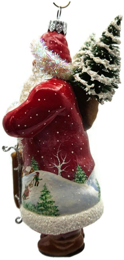 Patricia Breen Oakley Claus Sledding Children Red Christmas Tree Ornament 34326