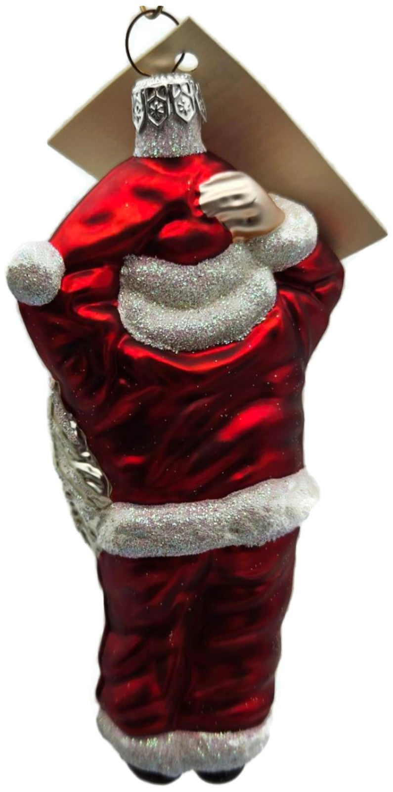 Patricia Breen Hold Onto Your Hat Santa Claus Red Glass Christmas Ornament 97216