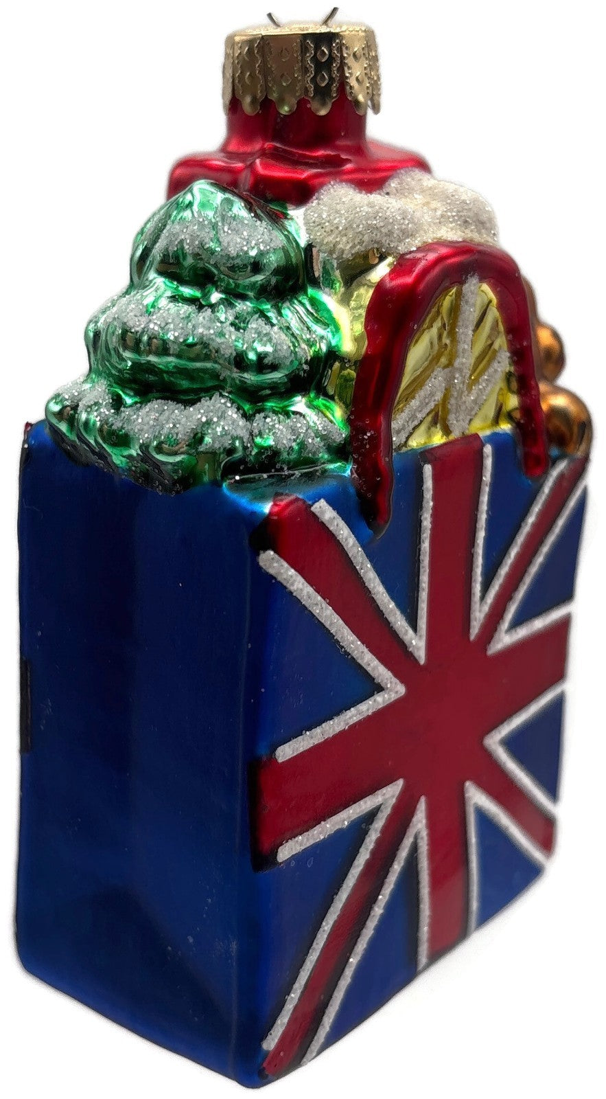 Unique Treasures Union Jack Gift Bag Teddy Bear Glass Christmas Ornament7