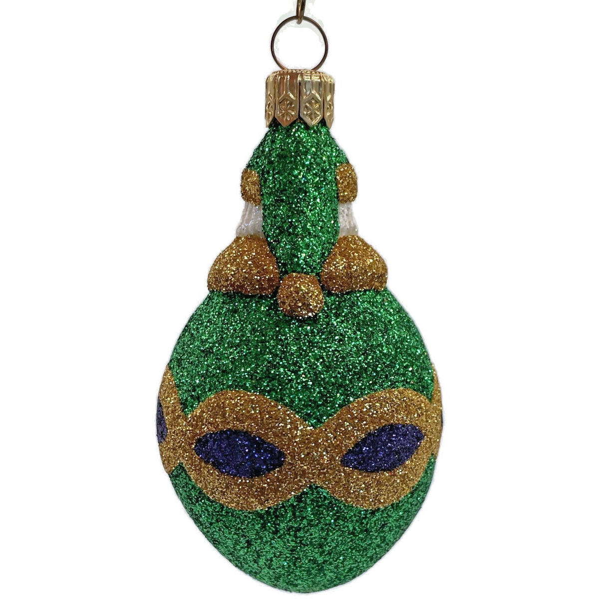 Patricia Breen Miniature Faberge Santa Green Purple Christmas Tree Ornament 21508