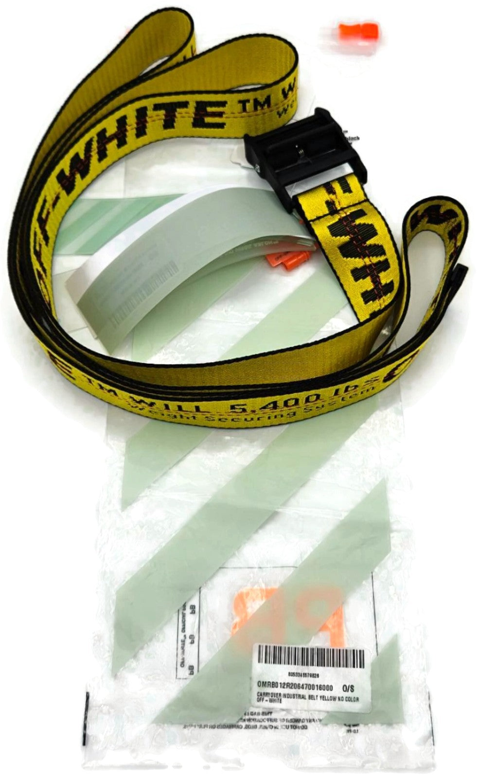 Off White c/o Virgil Abloh Industrial Belt Yellow 5400 lbs Webbing NWT2
