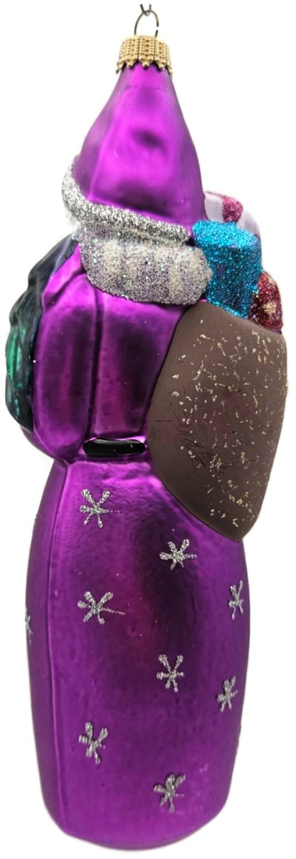 Larry Fraga Father Christmas Purple Snowflakes Tree Santa Claus Ornament5