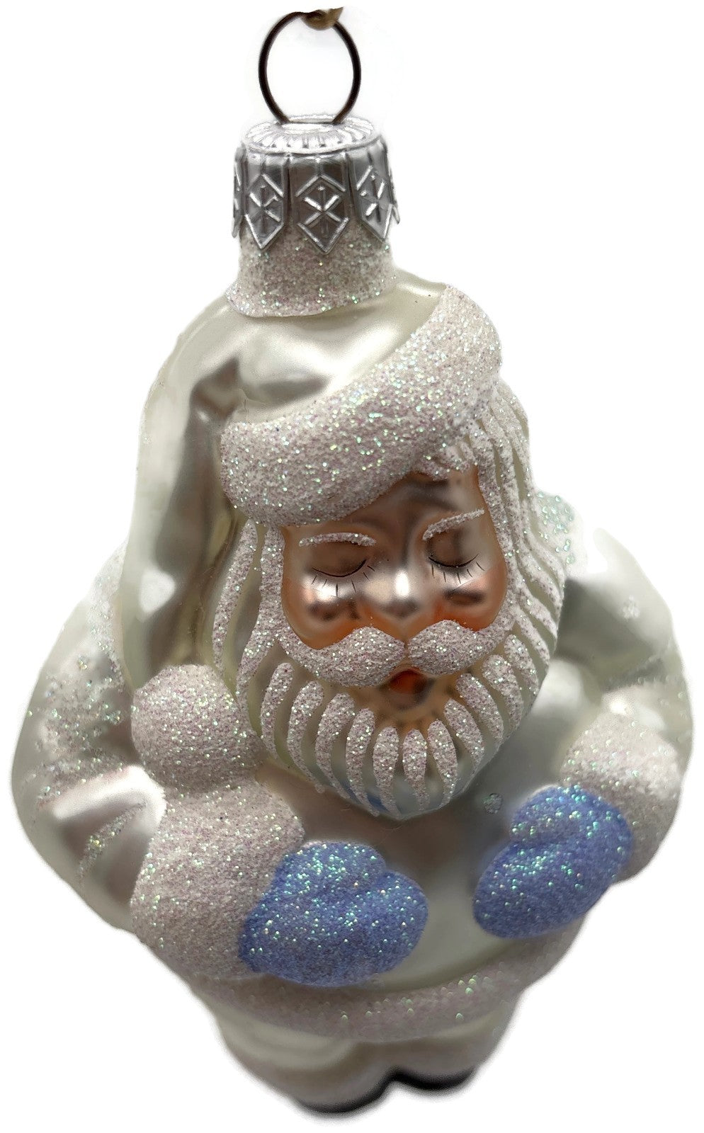 Patricia Breen HO HO HO Santa Pearl Snowflakes Dots Christmas Ornament 98178