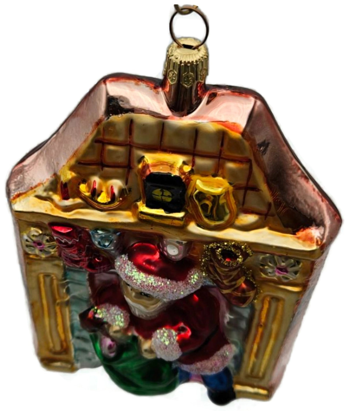 Christopher Radko Return Engagement Santa Fireplace Christmas Ornament 96-151-01