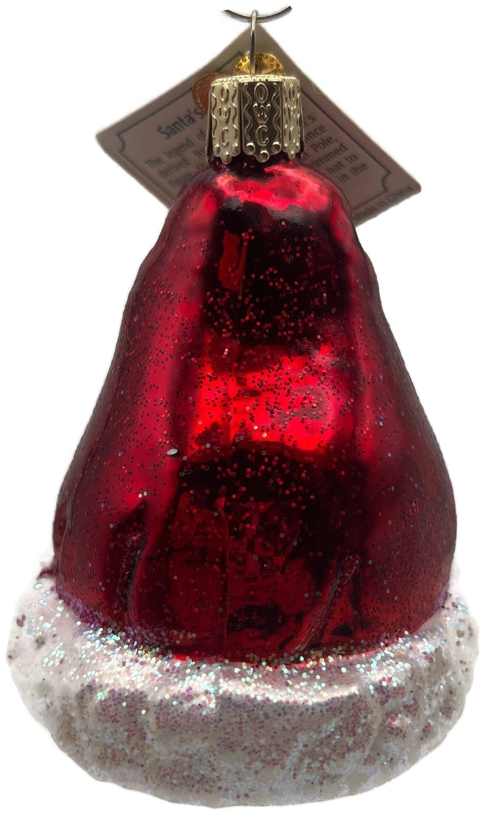 Old World Christmas Santa's Hat Red Glittered Merck Family Holiday Tree Ornament6