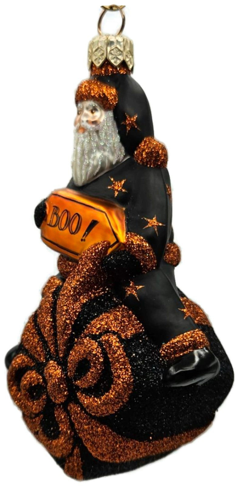 Patricia Breen For You Henry Black Orange BOO Santa Halloween Ornament Item 20131
